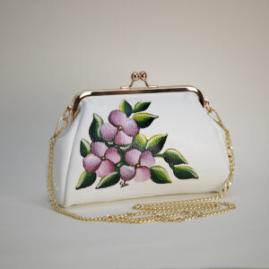 AMELIE BORSA CLIP CLAP PELLE BIANCA