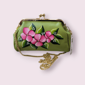 AMELIE BORSA CLIP CLAP PELLE VERDE
